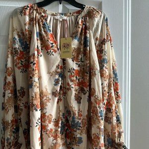 NWT! Vici Clothing Boutique  Long Sleeve Floral Blouse SzL